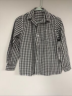 Spring & Gege Boys Long Sleeve Plaid Button Down 100% Cotton Shirt Blue Size XL
